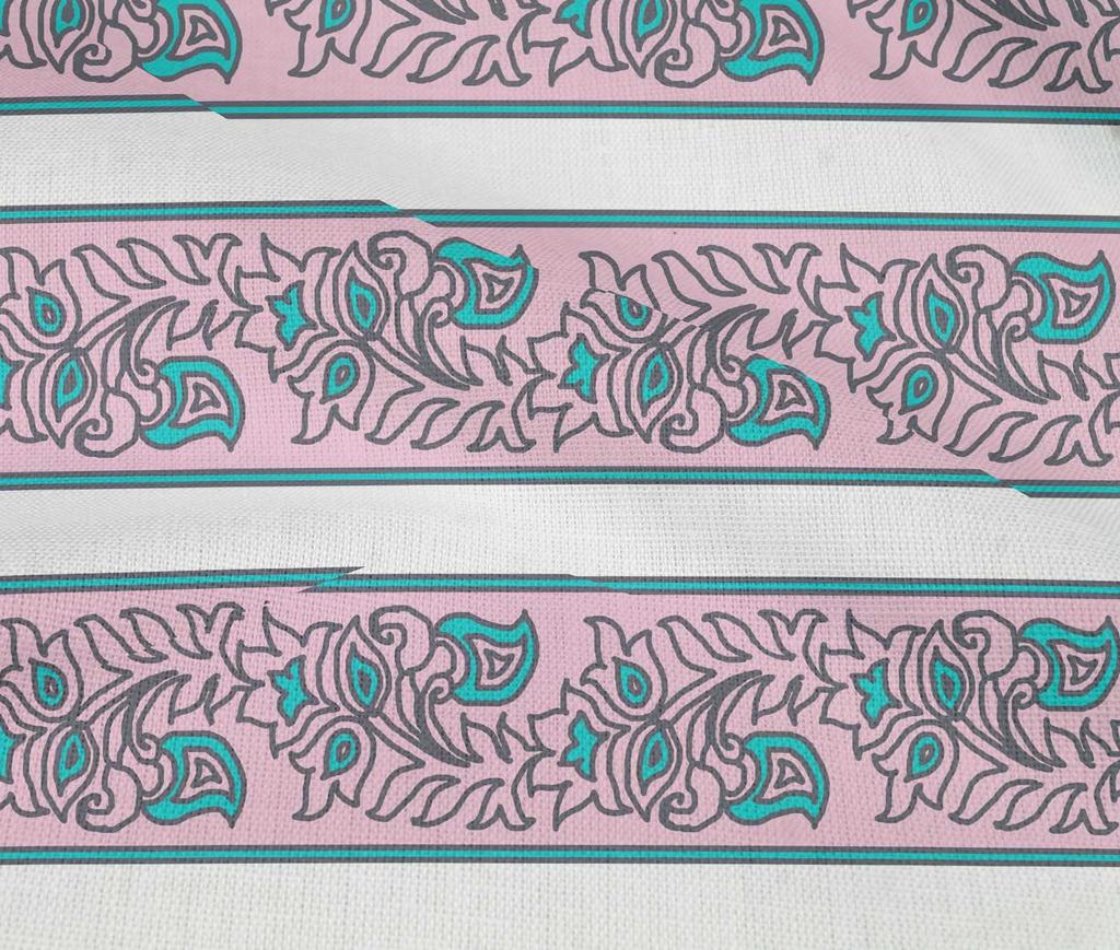 oneOone Cotton Flex Pastel Pink Fabric Leaves & Floral Block Fabric For Sewing Printed Craft Fabric By The Yard 40 Inch