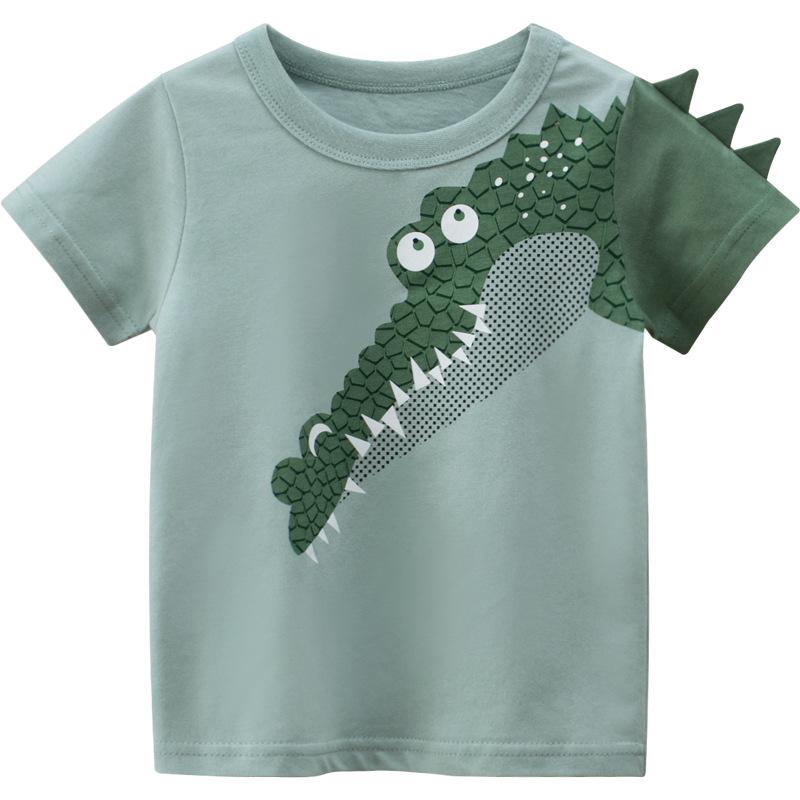 27kids Koreanischer Stil Dinosaurier Sommer T-Shirt für Kinder - Neuheiten bei kurzärmeliger Babykleidung für Jungen