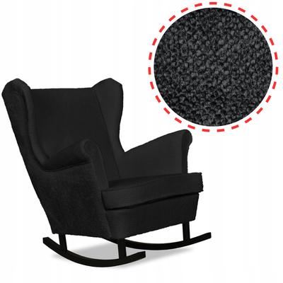 Bella Wing Chair Rocking Scandinavian Black Graphite Rocker