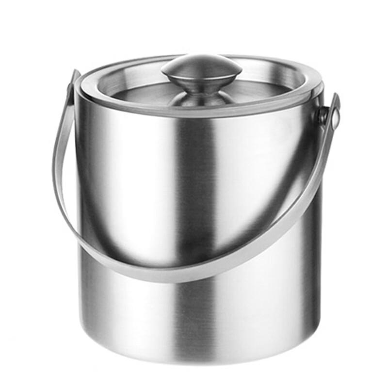 Fanshun 2L Double-Layer Stainless Steel Ice Bucket with Tongs
