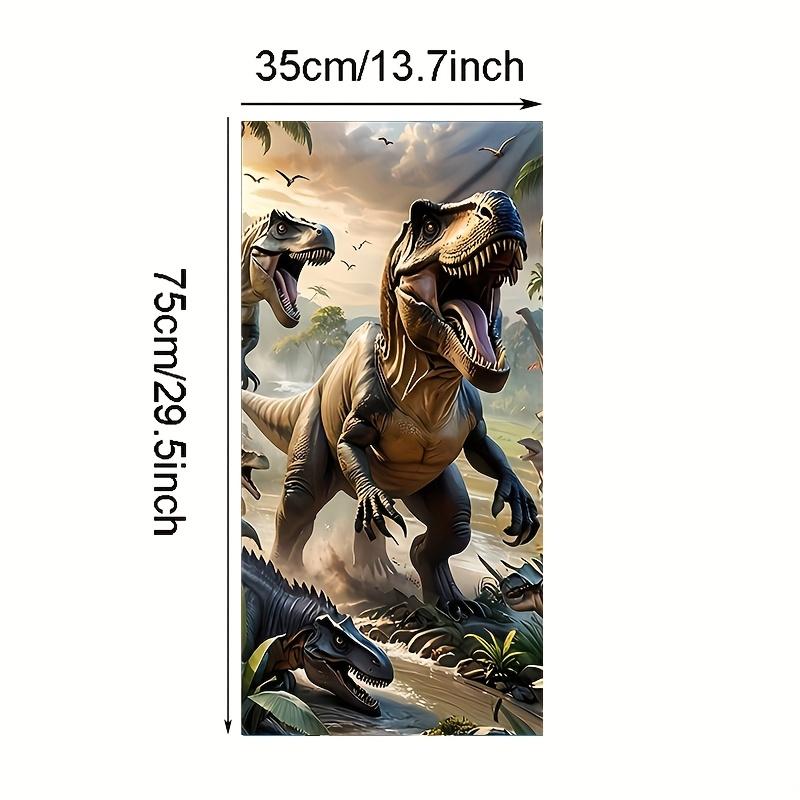 Dinosaurier Kunstdruck Strandtuch, Lebendiges Prähistorisches Design Schnelltrocknend Sandfrei Mikrofaser Badetuch für Schwimmen, Fitnessstudio und Camping