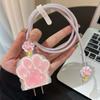 Cartoon Cute Cat Claw Transparent Silicone Charger Case For Iphone 15 18W-20W Fast Charge Protection Cover Charger Sleeve