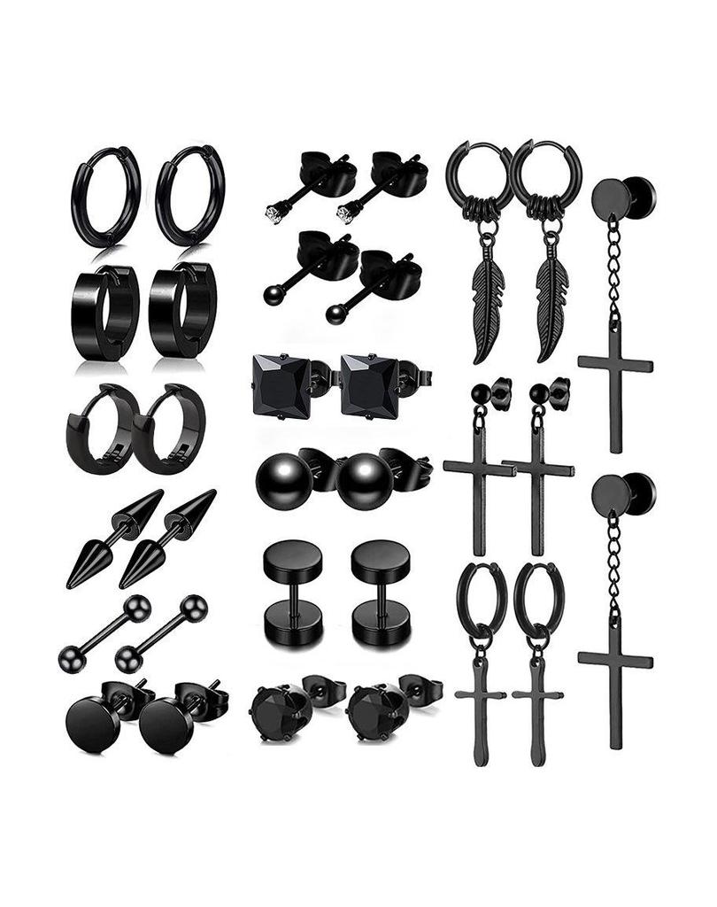 Luxury Stainless Steel Women's Stud Earrings: European & American Fashion Set