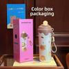 Cute Ice Cream Insulated Cup 600ml with Lanyard Vacuum Sippy Mug Stainless Steel with Straw Car Coffee Cup Gifts