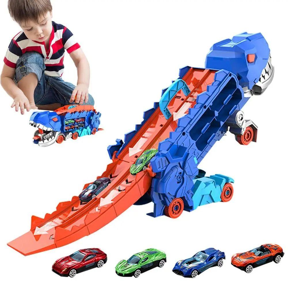 Dual-mode Dinosaur Car Toy Folding Dinosaur Track Toy Dinosaur Transformed Toy Birthday/Chistmas