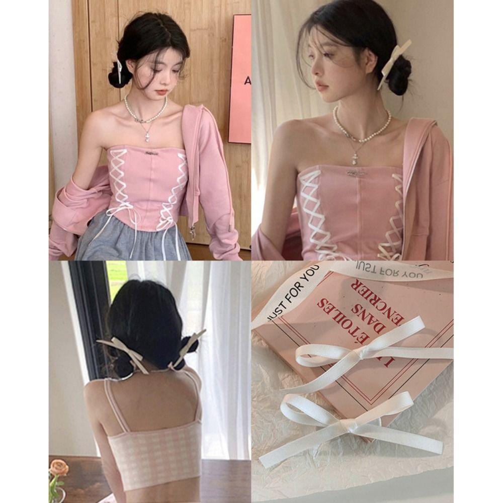 2pcs Sweet Ballet Ribbon Bow Hairpin Headwear Bang Clip New Bowknot Hair Clips  Girls