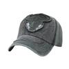 Bullhead personalized cap summer fishing visor men's and women's trend European and American washed sticker baseball cap hat