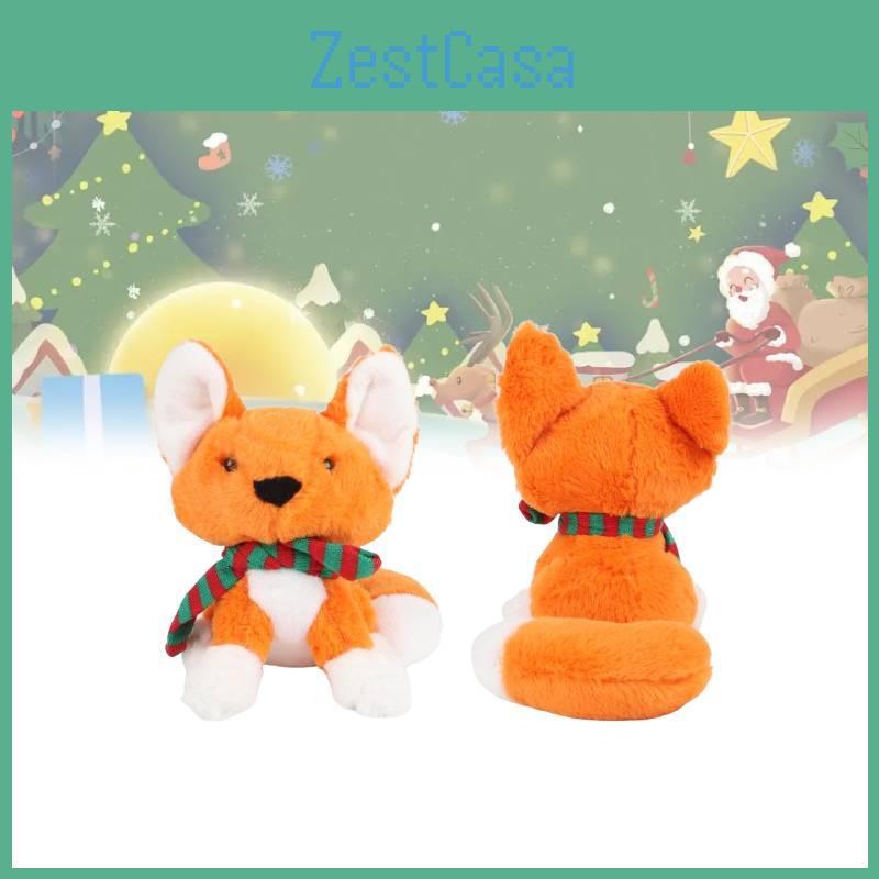 Christmas Fox Scarf Plush Toy Girl Children Birthday Holiday Gift Doll Decorated