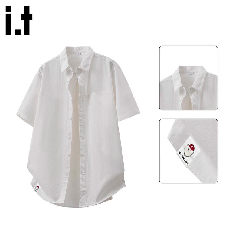 

Men s Cotton Short-Sleeve Loose Casual Shirt XL
