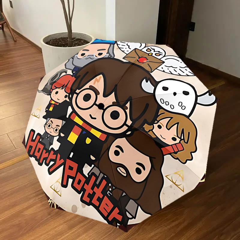 1 STKS Harry Potter Paraplu - 8 Ribben Versterkt, Automatisch Openend, Lichtgewicht & Duurzaam, Schattig Modeaccessoire voor Buiten, D2708