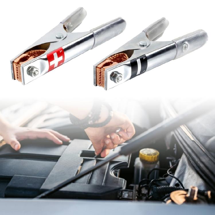 2PCS Car Battery Copper Plating Alligator Clip Big Size 17CM Battery Fire Cable