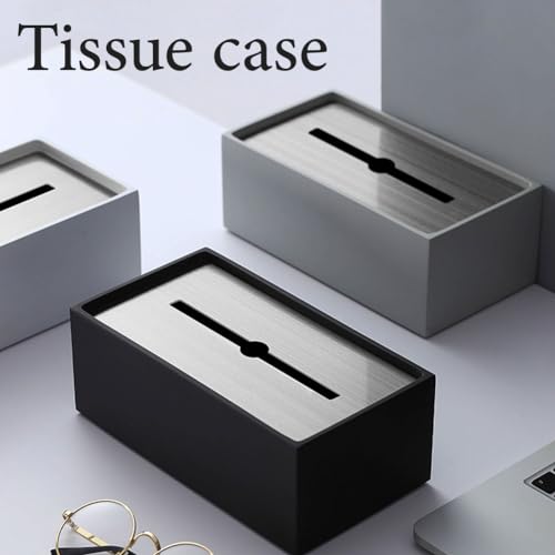 Stylish tissue case, tissue box, tissue holder, tissue cover, simple, cute, luxurious, heavy, stylish stainless steel plate with a cement and concrete
