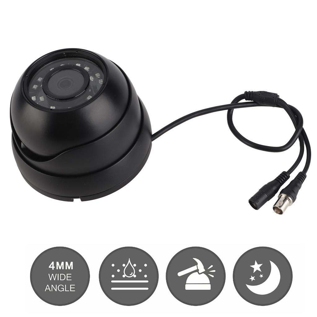 1080p CCTV Dome Camera AHD Camera Surveillance NTSC System for Bus Boat Car (Black ) Black