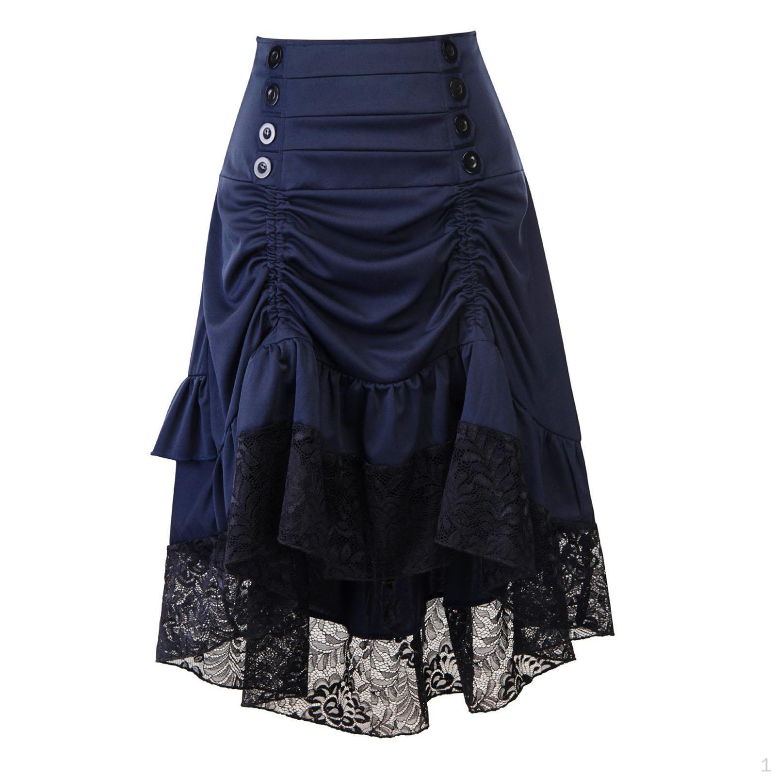 

Gothic Skirt Dress for Women, High-Low Tournament Theater Show Masquerade Ball XL синій