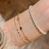 Rainbow Bubble Charm Bracelet Women Layered Stackable Geometric Design With Zircon Accents Gold Or Plated Copper
