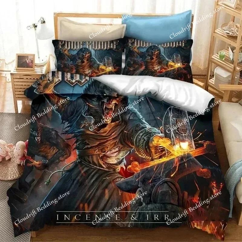 3D Print Powerwolf Band Bedding Set Duvet Cover Bed Set Quilt Cover Pillowcase Comforter King Queen Size Boys Adult Bedding Set0
