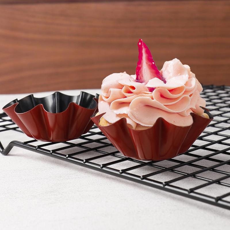 Muffin Cup Carbon Steel Egg Tart Molds Mini Non-Stick Cake Mold Reusable Creative Tartlet Baking Mold Pizza Pan