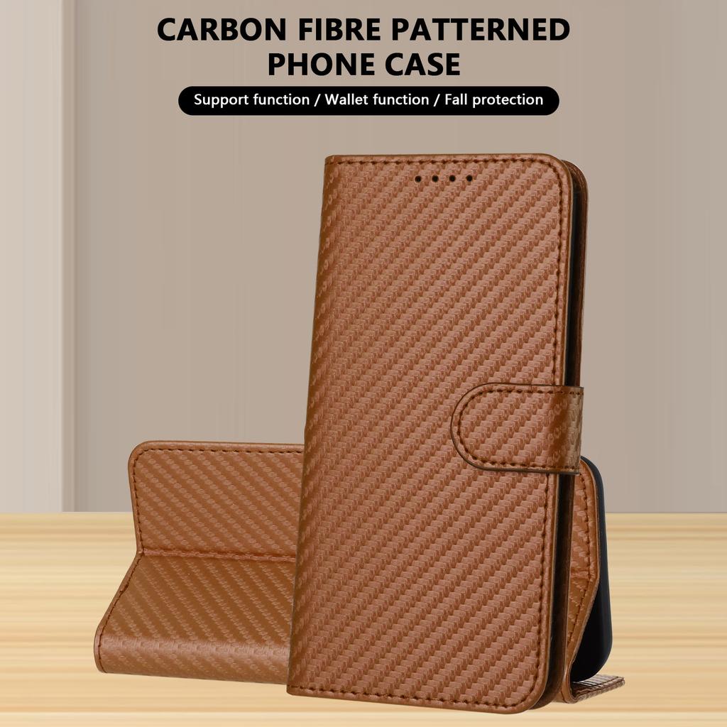 For TECNO Camon 40 Premier 5G Wallet Case with Strap Carbon Fiber Texture Leather Mobile Cover