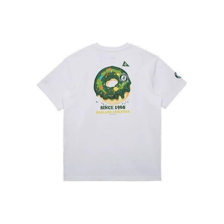 New Era SS24 MLB Oakland Athletics Donut Print Crew Neck Short Sleeve T-Shirt Unisex Tops White 14148847