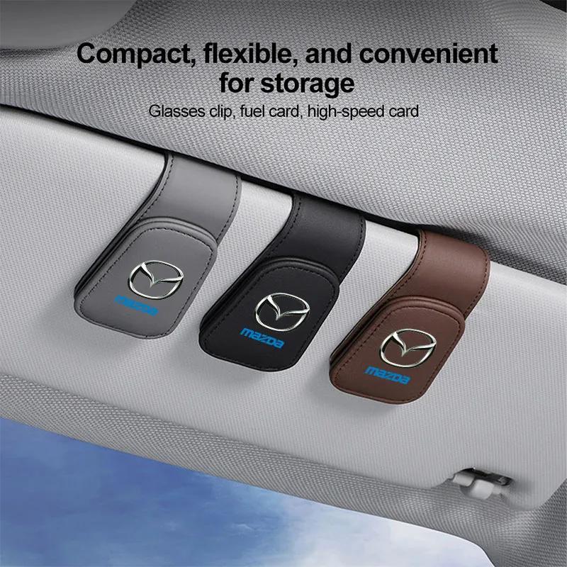 Innen Sonnenblenden-Organizer Brillenclip Kartenhalter für Mazda CX-3 CX-7 CX-9 RX-7 Auto Zubehör