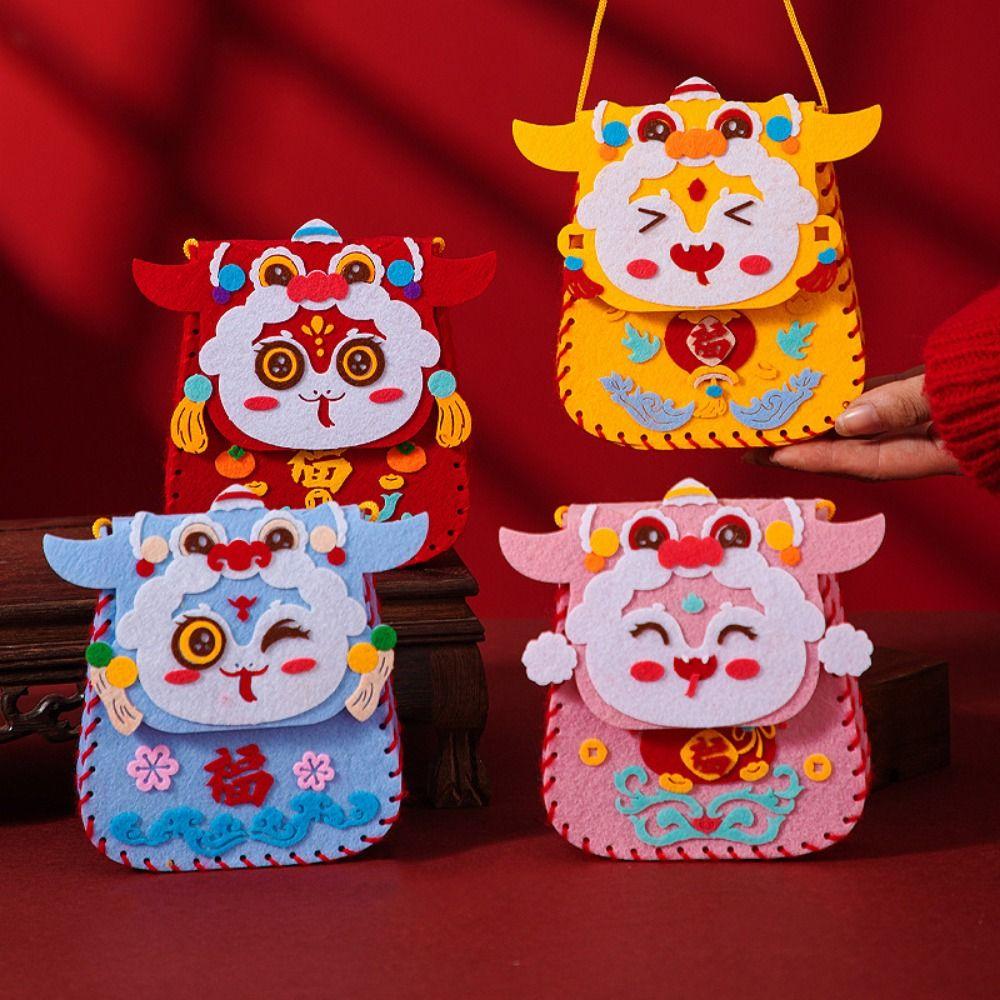 Chinese Style New Year Blessing Bag Snake Pattern Material Package Crafts  for Kids' Gift