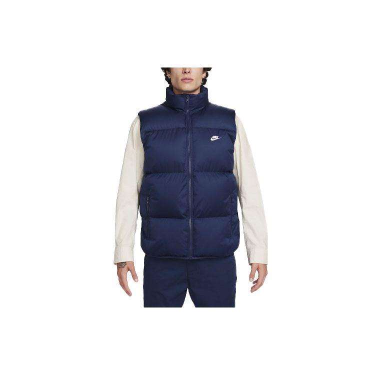 Nike Sportswear Club Primaloft Solid Logo Stand Collar Zip Vest Men Vest Midnight-Navy-Blue FB7373-410