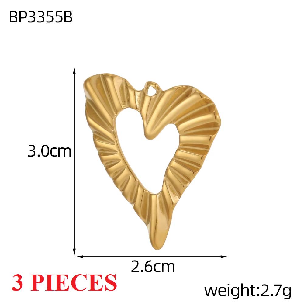 3PCS/LOT CARLIDANA Gold Plated Stainless Steel Charms, Flower Animal Heart Bow Pendants for DIY Necklace Jewelry Making