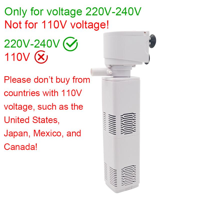 5 In 1 Aquarium Filter Pump Fish Tank Submersible Air Oxygen Aerator Aquarium Air Pump Water Circulation Changer Pump Wave Maker