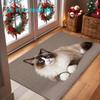 1pc, 2D Flat Printing, Lying Position Ragdoll Cat Pattern Entrance Doormat, Foyer Entry Mat, Non-Slip Machine Washable Easy-to-Clean Polyester Mat, Su