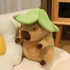 Flower Hat Capybara Soft Guinea Pig Carrying Backpack Doll Stuffed Comfort Pillow Kawaii Room Decor Birthday Gifts