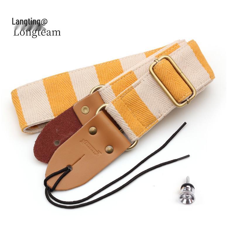 Langting Plaid Wooden Guitar Strap for Acoustic, Electric, and Bass Guitars Guitar Strap