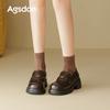Augustine loafers women's 2025 new autumn platform black British style small leather shoes commuter casual shoes