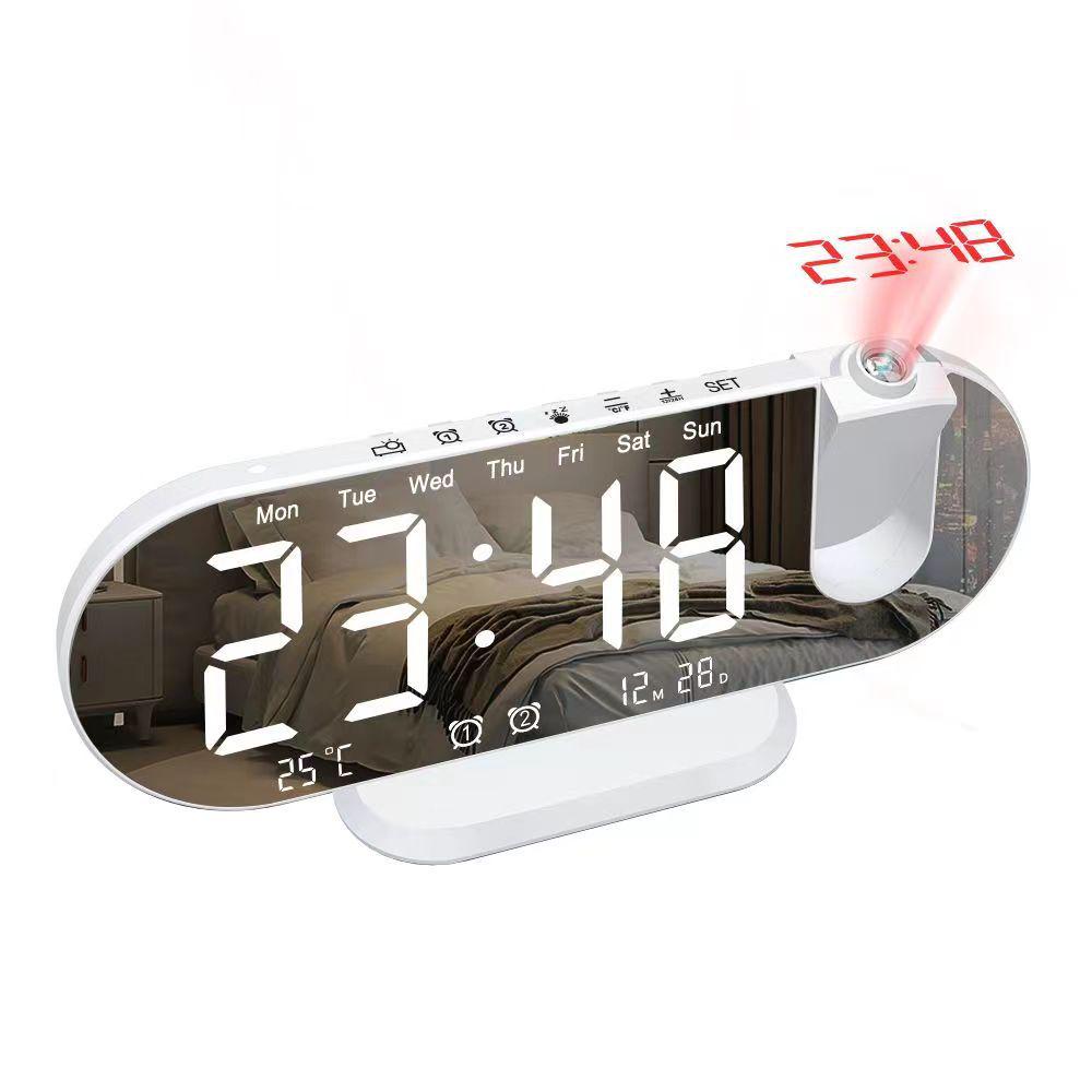 RGB LED Projection Alarm Clock with Temperature and Humidity Display