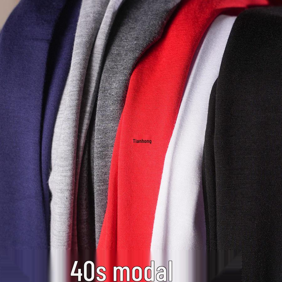 Men's Modal Cotton Long Sleeve Thermal Underwear Set - Lightweight Round Neck Base Layer for Autumn & Winter