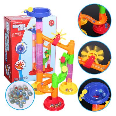 29 pezzi fai da te blocchi di costruzione giocattolo imbuto scivolo mattoni marmo labirinto palline pista tubolare bambini labirinto rotolamento giocattoli educativi