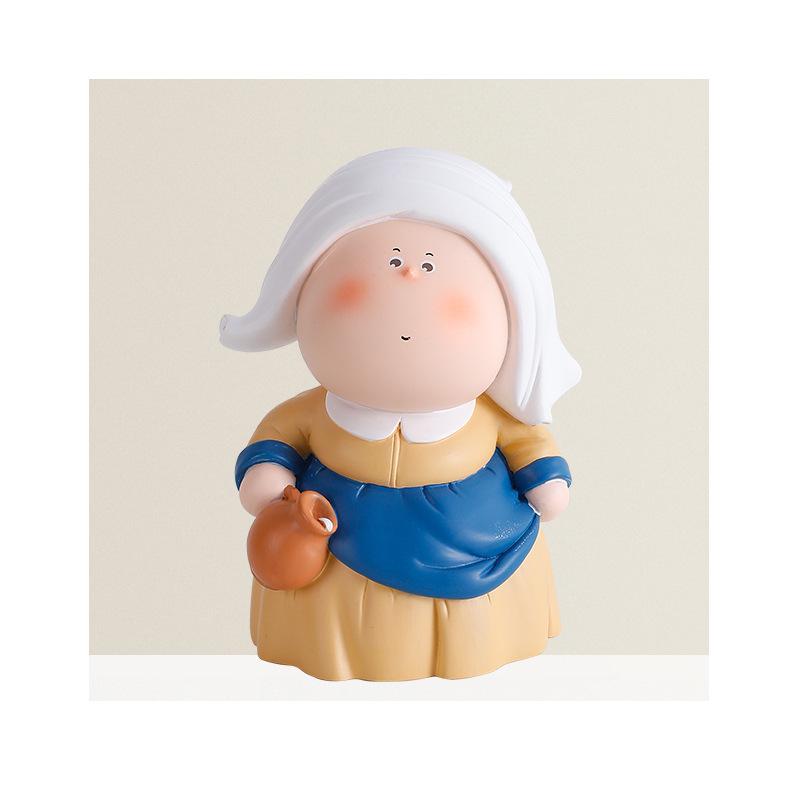 Decorative Foyer Key Tray with Pearl Earring Girl Design - Creative Living Room Ornament