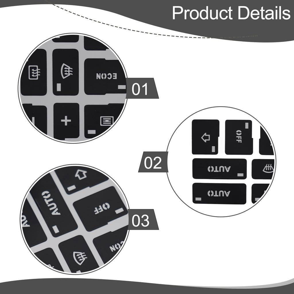 Easy To Install A4 B6 B7 AC Climate Control Button Repair Restoration Decals Stickers White Characters On Black Overlay