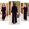2pcs Pants Suit Autumn Women's Loose Plus-size Velvet Blouse High-waist Velvet Pants Two-piece Set