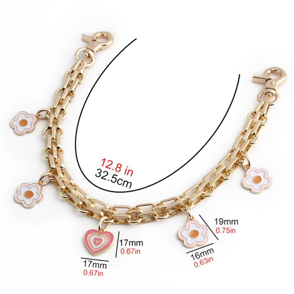 1Pc New Women's Sweet Bag Chain Replacement Strawberry Handbag Straps Portable Metal Extension Chain Pendant Decoration