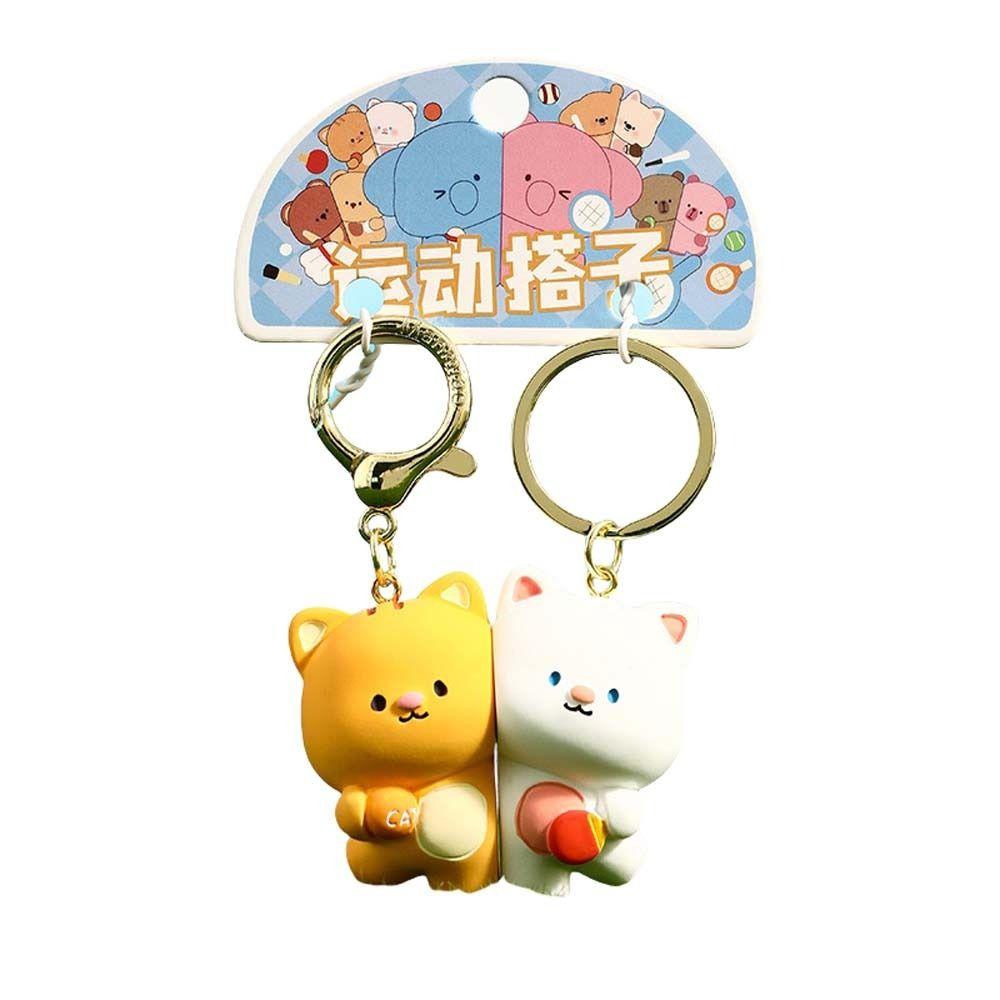 Table Tennis Magnetic Tennis Bear Keychain Animal Couple Pendant  Best Friends