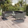 Vidaxl 12-Cz. Garden Lounge Set, Cushions, Grey PE Rattan