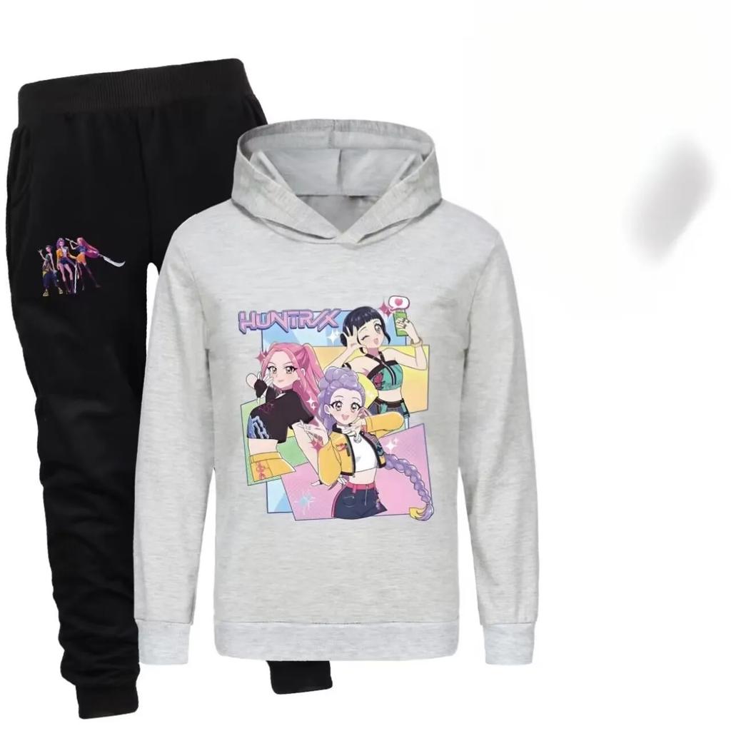 Kpop Witch Hunt Group Printed Boys and Girls Hoodies+Sports Pants Autumn Sweet and Comfortable Set