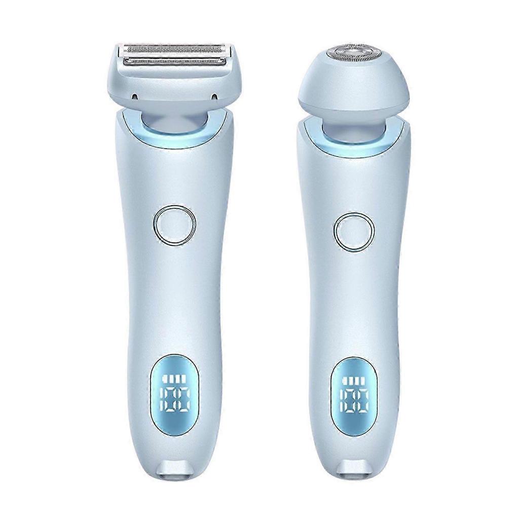 Damen Elektrorasierer - 2-in-1 Tragbarer Rasierer, Elegantes Blaues Design