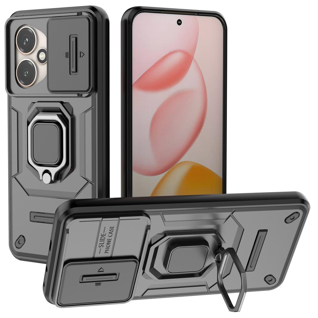 For Honor 400 5G (Global) Case PC+TPU Kickstand Phone Protector with Lens Cover