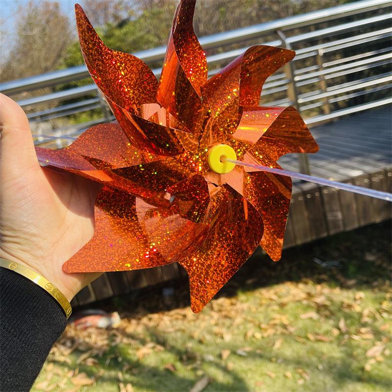 Eight-Leaf Laser Color-Changing Windmill String with Steel Wire Rope for Outdoor Hanging Decoration in Scenic Spots and Shopping Malls