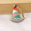 Smooth sailing, color sailing brooch, corsage, corsage, oil drop pin, advanced sense, anti-light buckle