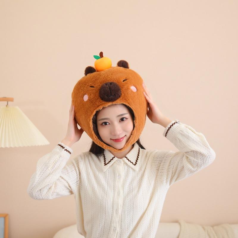 

Капибара головной убор с апельсинами, шляпа, реквизит для фото, мультяшный головной убор, реквизит для выступлений 38*38CM0.22kg