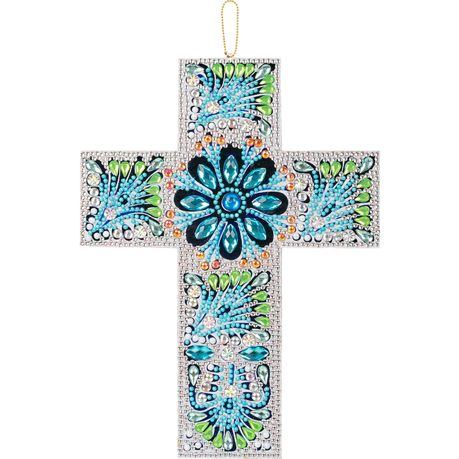 DIY Diamond Painting Cross Pendant Acrylic Rhinestone Hanging Wall Ornaments Kit