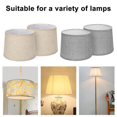 Yousheng 2Pcs Fabric Lamp Shade Metal Frame Construction Universal Simple Installation Light Cover Lampshade Replacement Parts