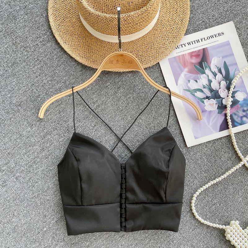 Fashion Sexy Style Camisole Women's Sexy Beauty Back Silm Short Crop Top Easiest for Match Tops 2024 Early Spring New Arrival